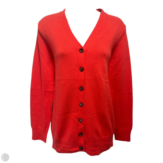 Wool & Cashmere Blend Sweater Cardigan Cashmere By J. Crew In Red, Size: S