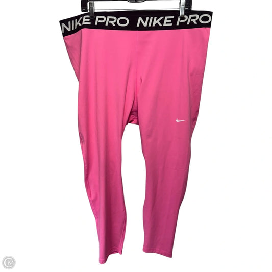 Athletic Leggings By Nike Apparel In Pink, Size: 3x