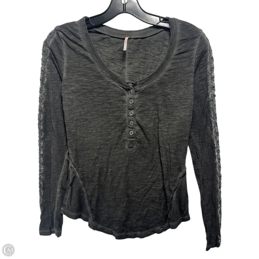 Shell Stitch Henley Shirt By Free People In Grey, Size: XS