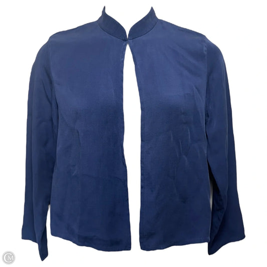 Silk Blazer By Eileen Fisher In Navy, Size: M