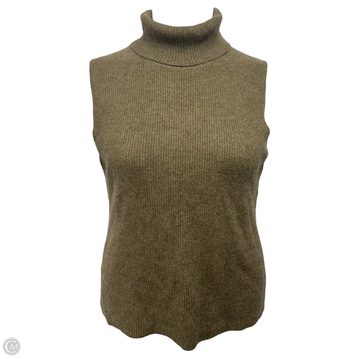 Turtleneck Vest Sweater Cashmere By Bloomingdales In Green, Size: Xl