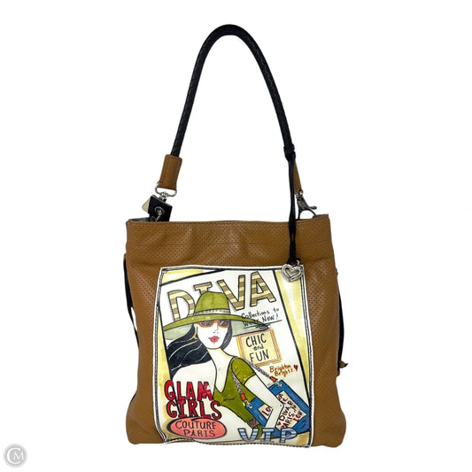 Rare Fashionista Collection Glam Girls Diva Leather Tote By Brighton, Size: Medium