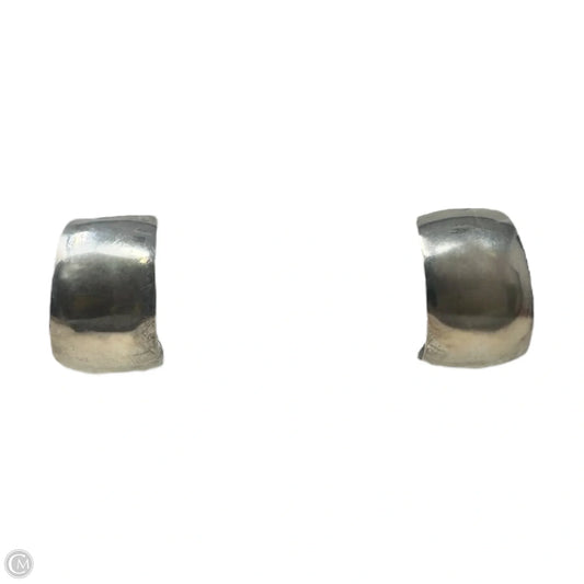 Mexican Sterling Silver Chunky Half Hoop Earrings