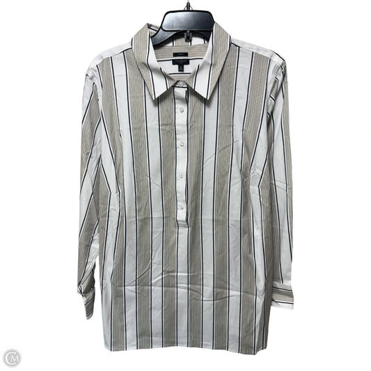 Top Long Sleeve By Talbots In Striped Pattern, Size: 2x