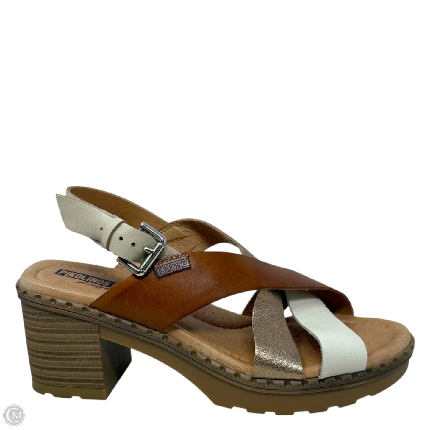 Canaria Mid Heel Sandals By Pikolinos In Cream & Tan, Size: 10