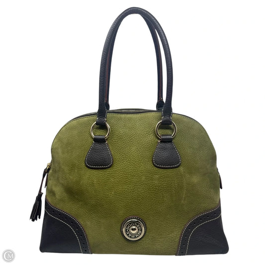 Domed Suede Satchel Designer By Dooney And Bourke In Olive, Size: Large