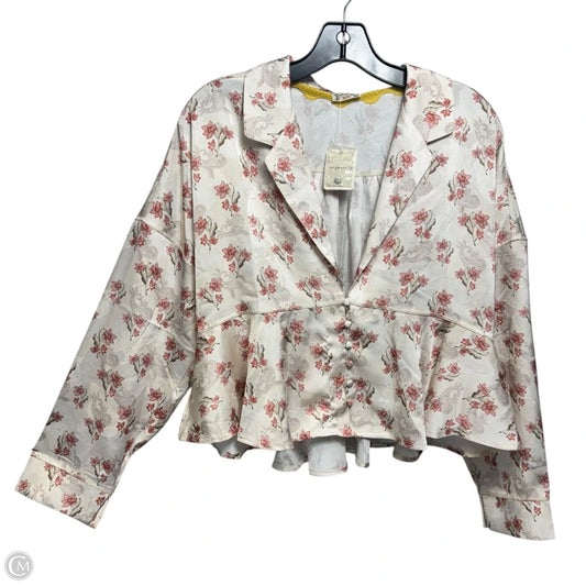 Beauty Sleep Pajama Top Long Sleeve By Free People In Floral Print, Size: M
