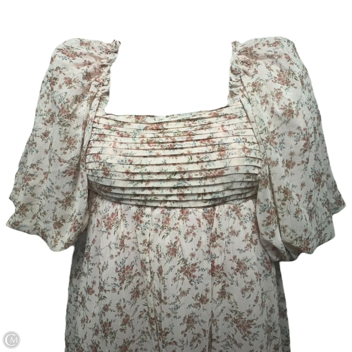 Melody Maxi Dress with Pleats and Bow Detail By Worth Collective In Pink Floral, Size: M