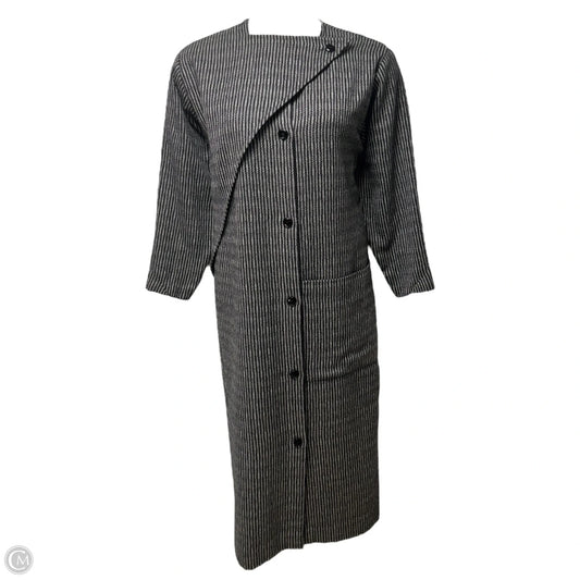 Vintage Wool Crossover Coat By Christian Aujard In Black & White, Size: 8