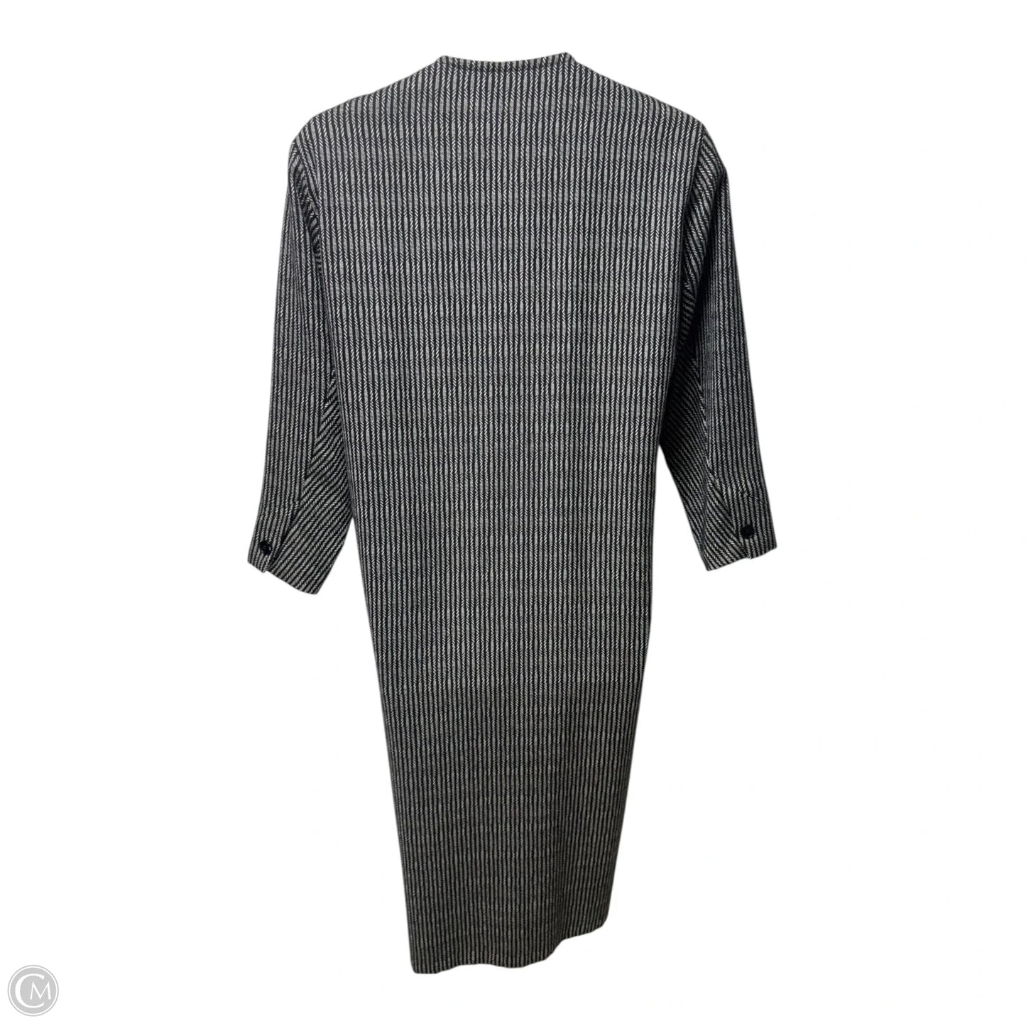 Vintage Wool Crossover Coat By Christian Aujard In Black & White, Size: 8