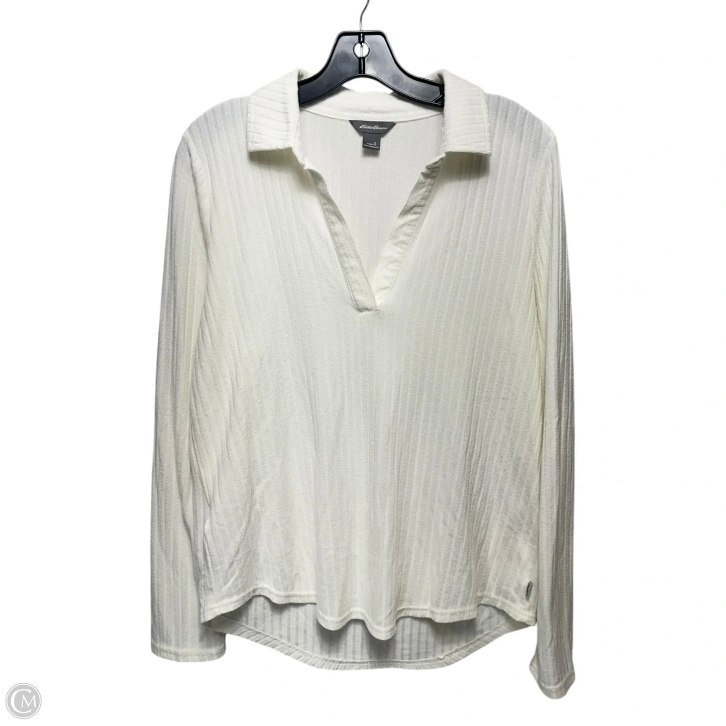 Ribbed Top Long Sleeve By Eddie Bauer In Cream, Size: S