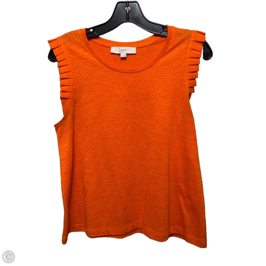 Top Sleeveless By Loft In Orange, Size: L