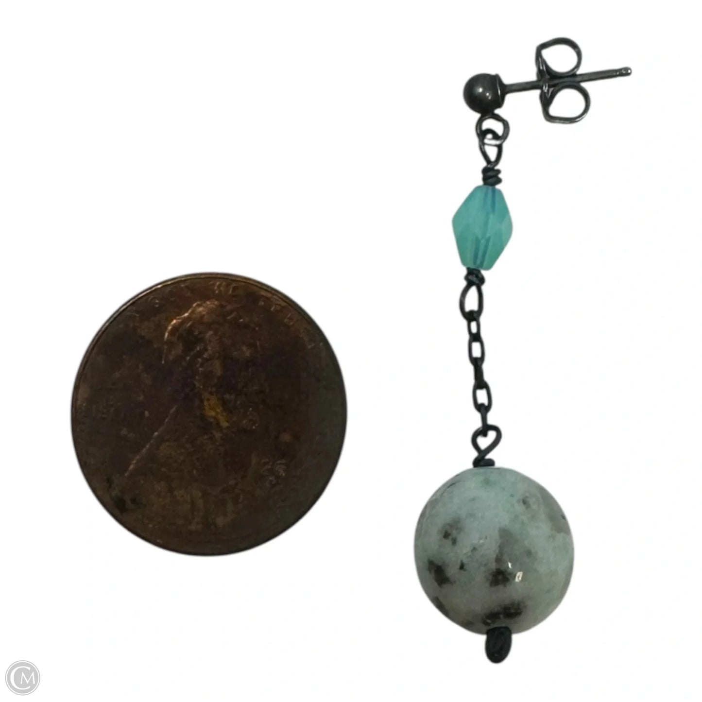 Blue Granite Sterling Silver Dangle Earrings