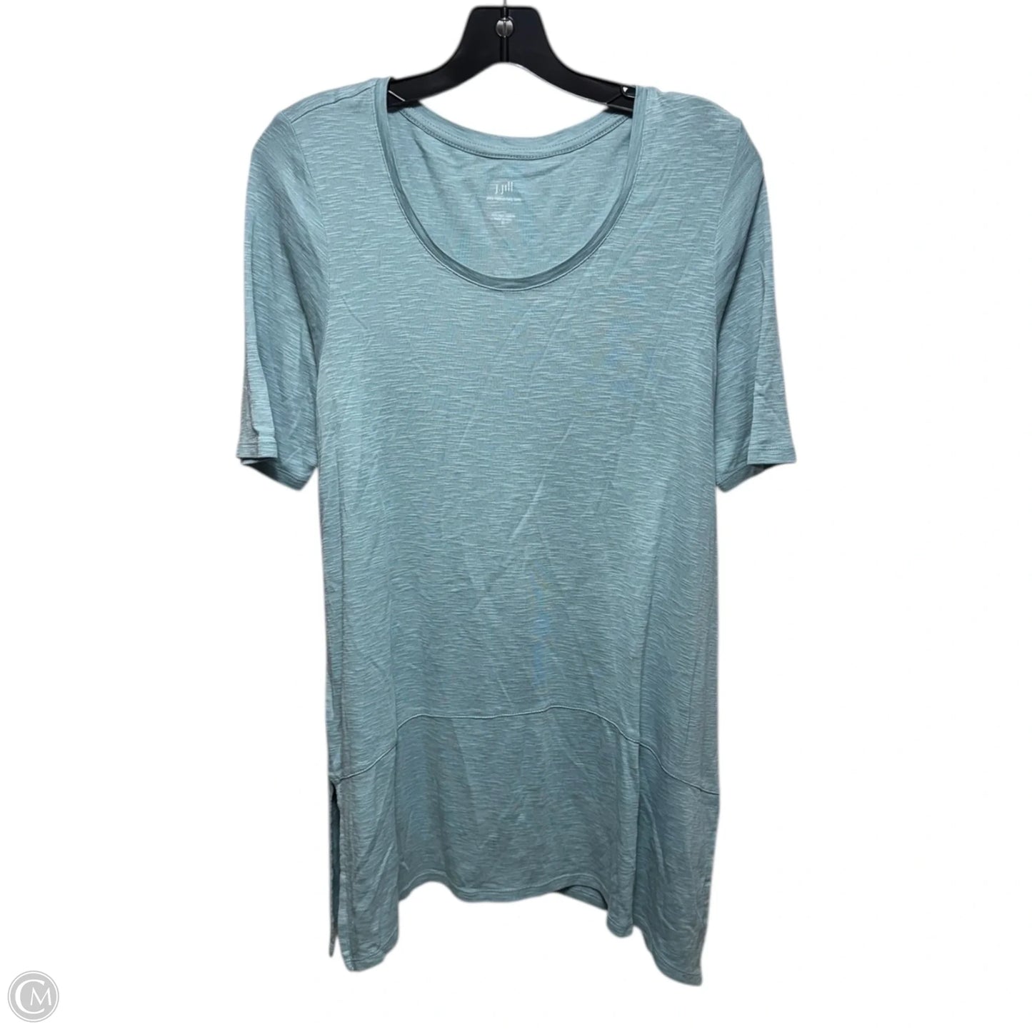 Pima Dipped-Hem Tunic Short Sleeve By J. Jill In Aqua, Size: M