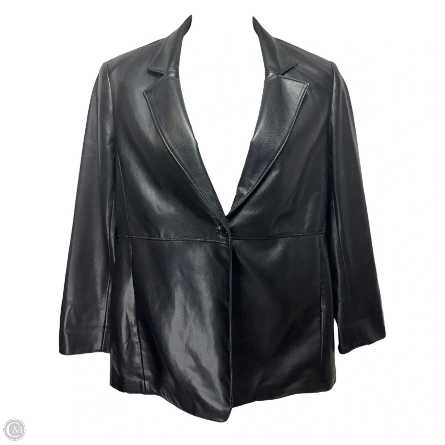 Faux Leather Jacket By Chicos In Black, Size: 10