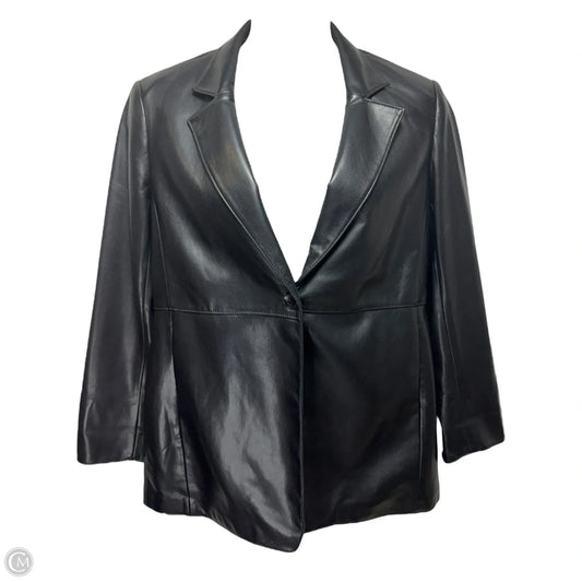 Faux Leather Jacket By Chicos In Black, Size: 10