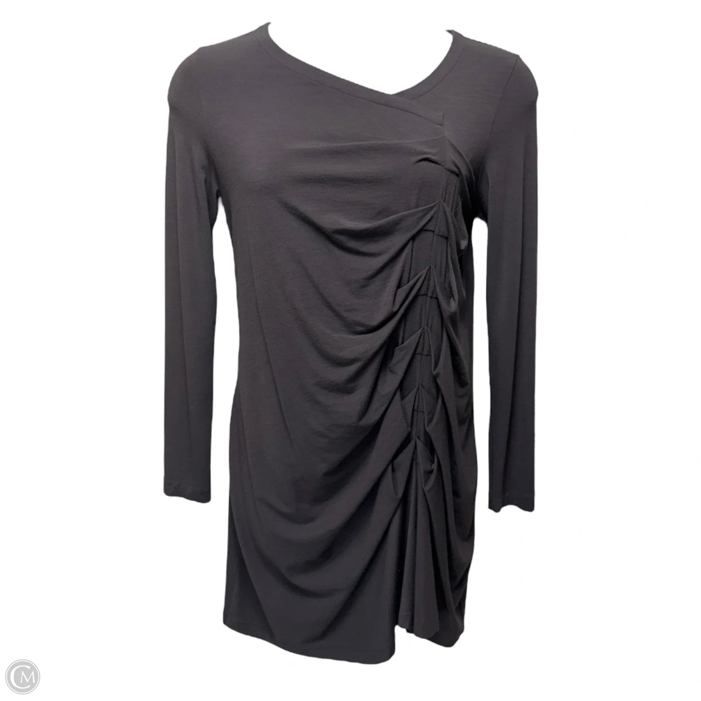 Viscose Wool Blend Midi Dress By Ischiko By Oska In Grey, Size: 10