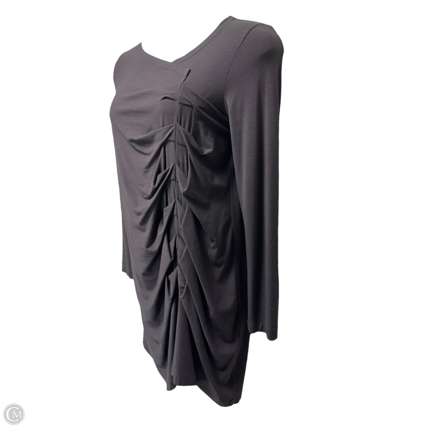 Viscose Wool Blend Midi Dress By Ischiko By Oska In Grey, Size: 10