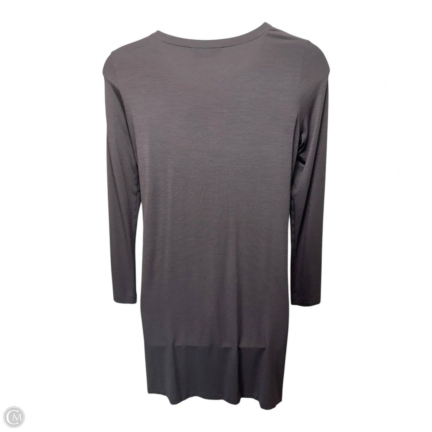 Viscose Wool Blend Midi Dress By Ischiko By Oska In Grey, Size: 10