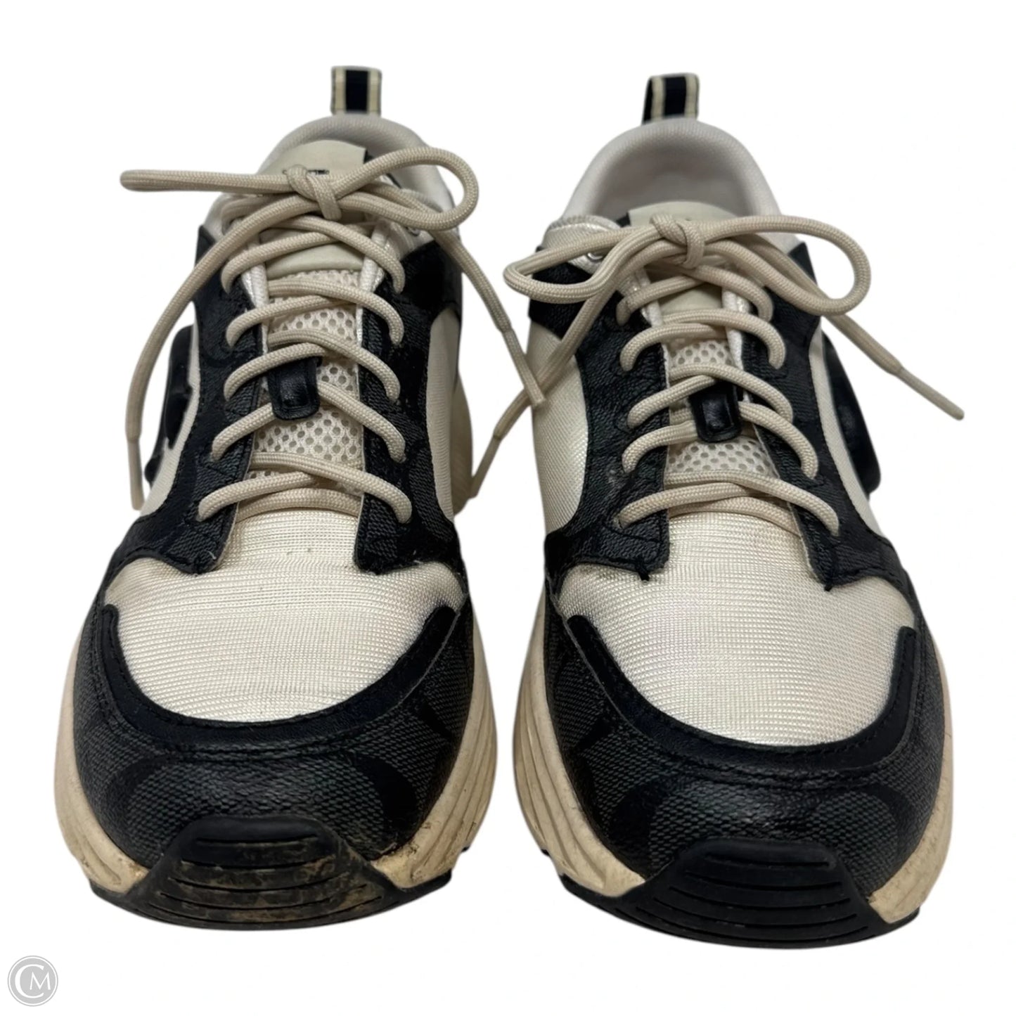 Strider Sneaker Shoes Designer By Coach In Black & Cream, Size: 7.5