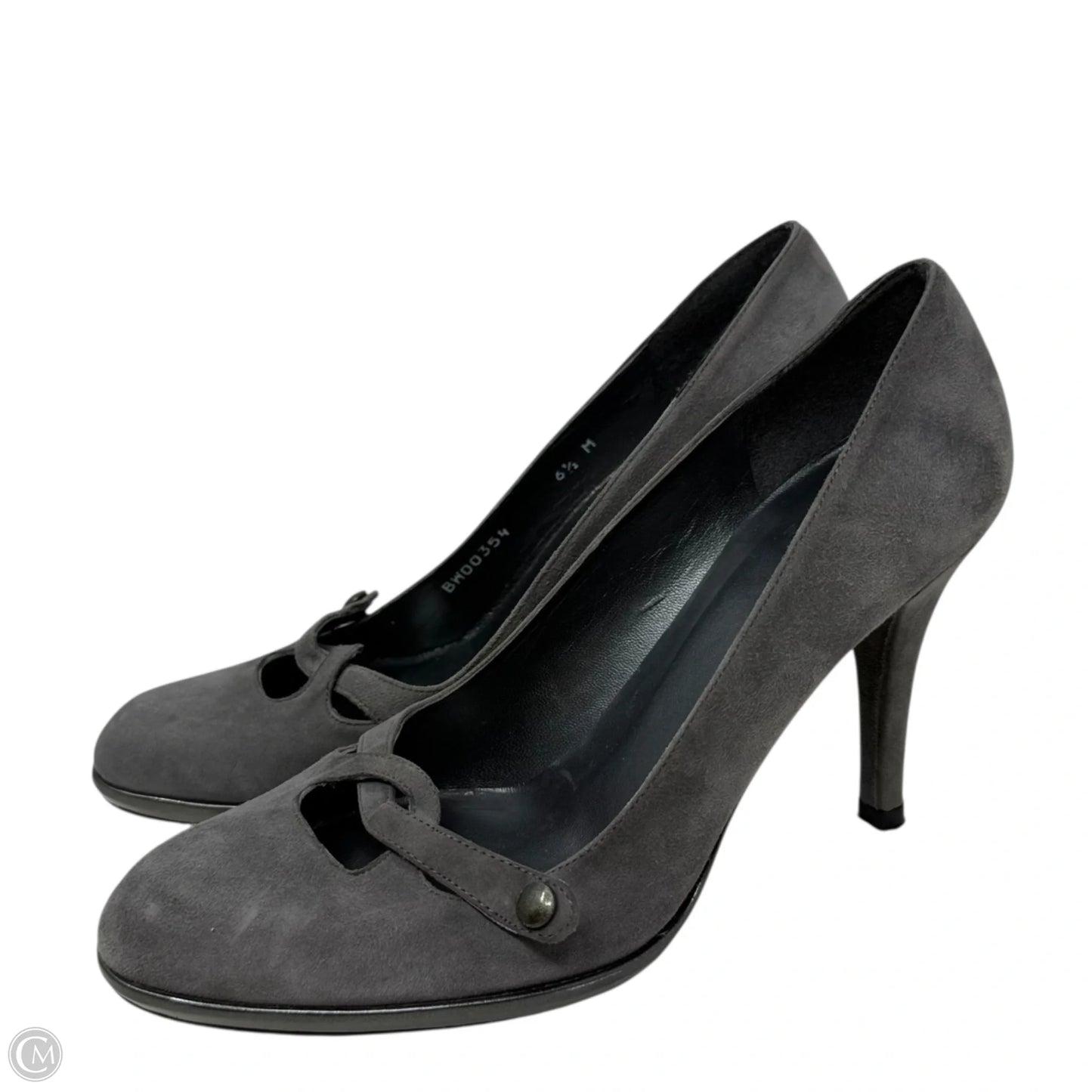 Mary Jane Classic Pumps Designer By Stuart Weitzman In Grey, Size: 6.5