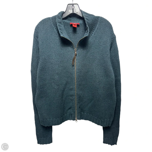 Zip Sweater Cardigan By Sundance In Teal, Size: Xl