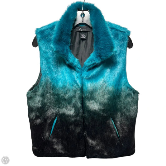 Vest Faux Fur & Sherpa By Cejon In Aqua, Size: M