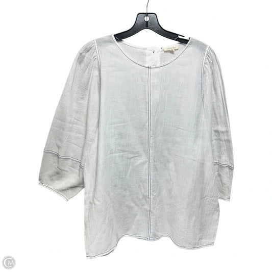 Cotton Gauze Top 3/4 Sleeve By Cotton Bleu In White, Size: M