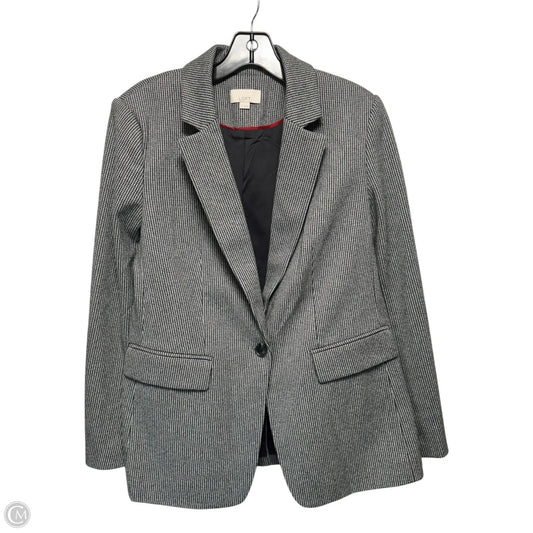 Elbow Patch Blazer By Loft In Black & Grey, Size: 8