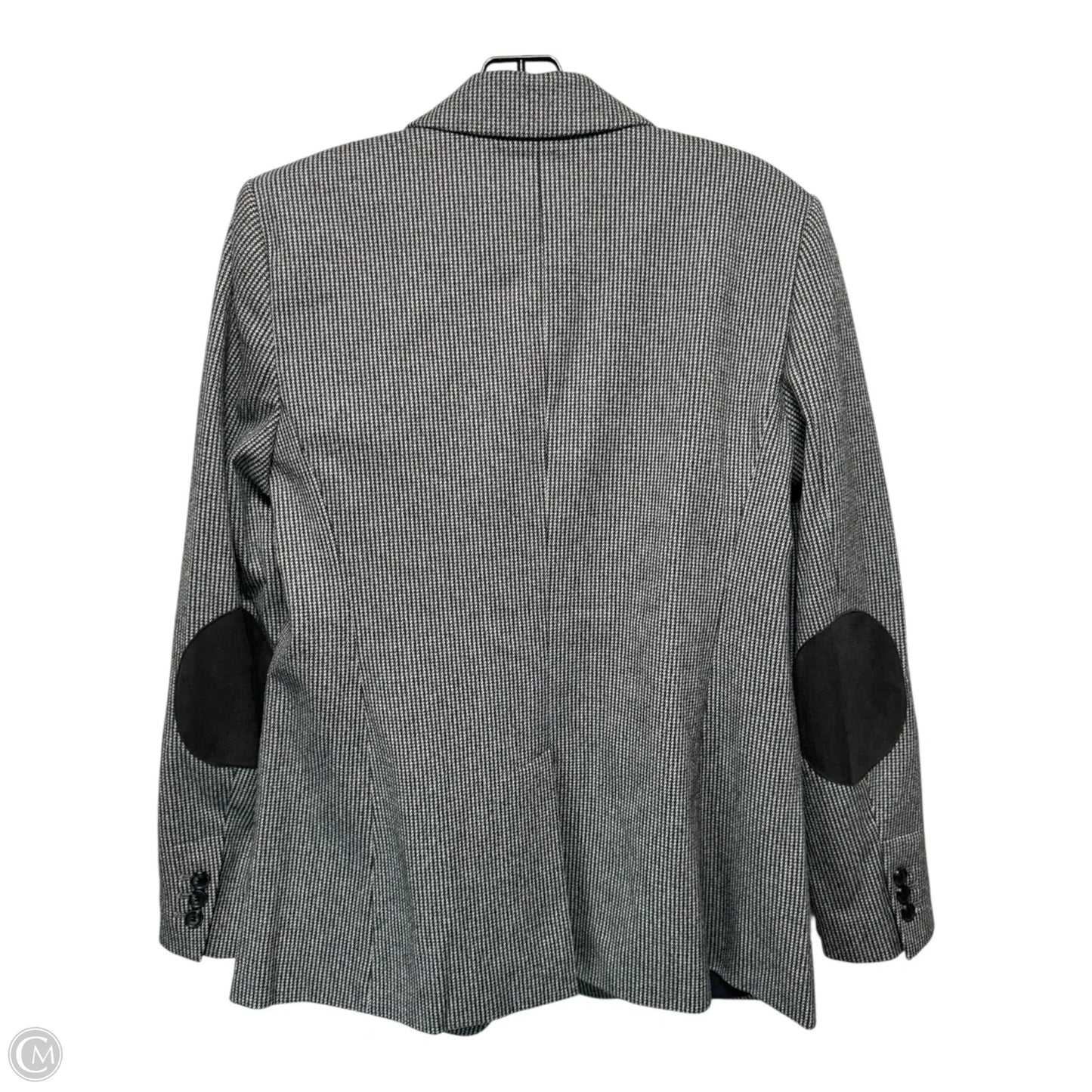 Elbow Patch Blazer By Loft In Black & Grey, Size: 8