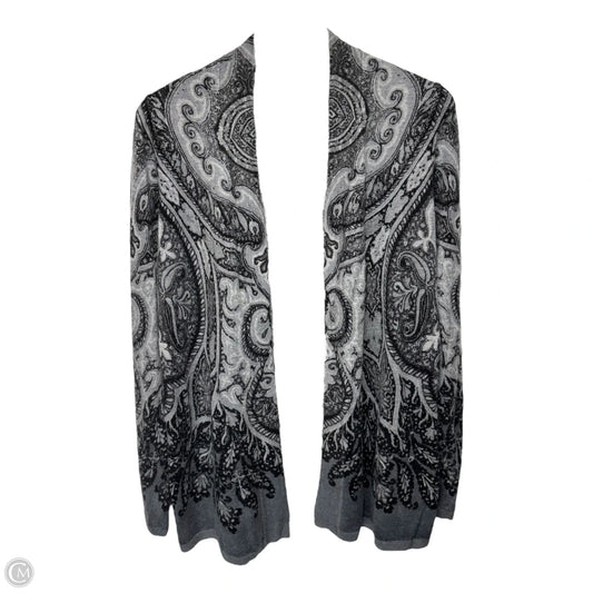 Sweater Cardigan By Talbots In Black & Grey, Size: M