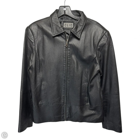 Jacket Leather By Clio In Black, Size: M