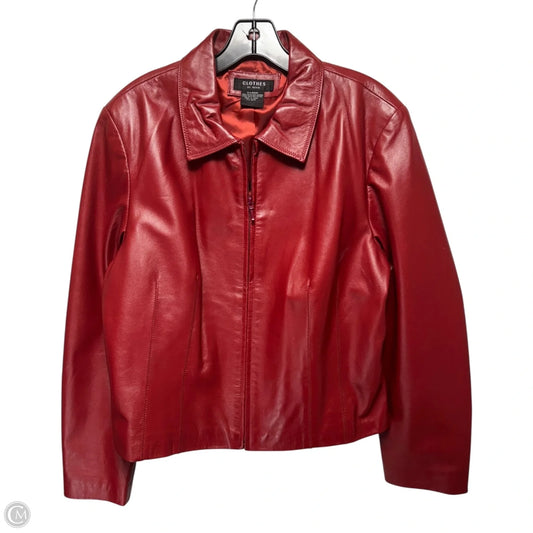 Jacket Leather By Clothes In Red, Size: Xl