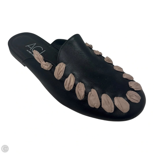 Ribbon Mules Shoes Flats By Agl In Black, Size: 8.5