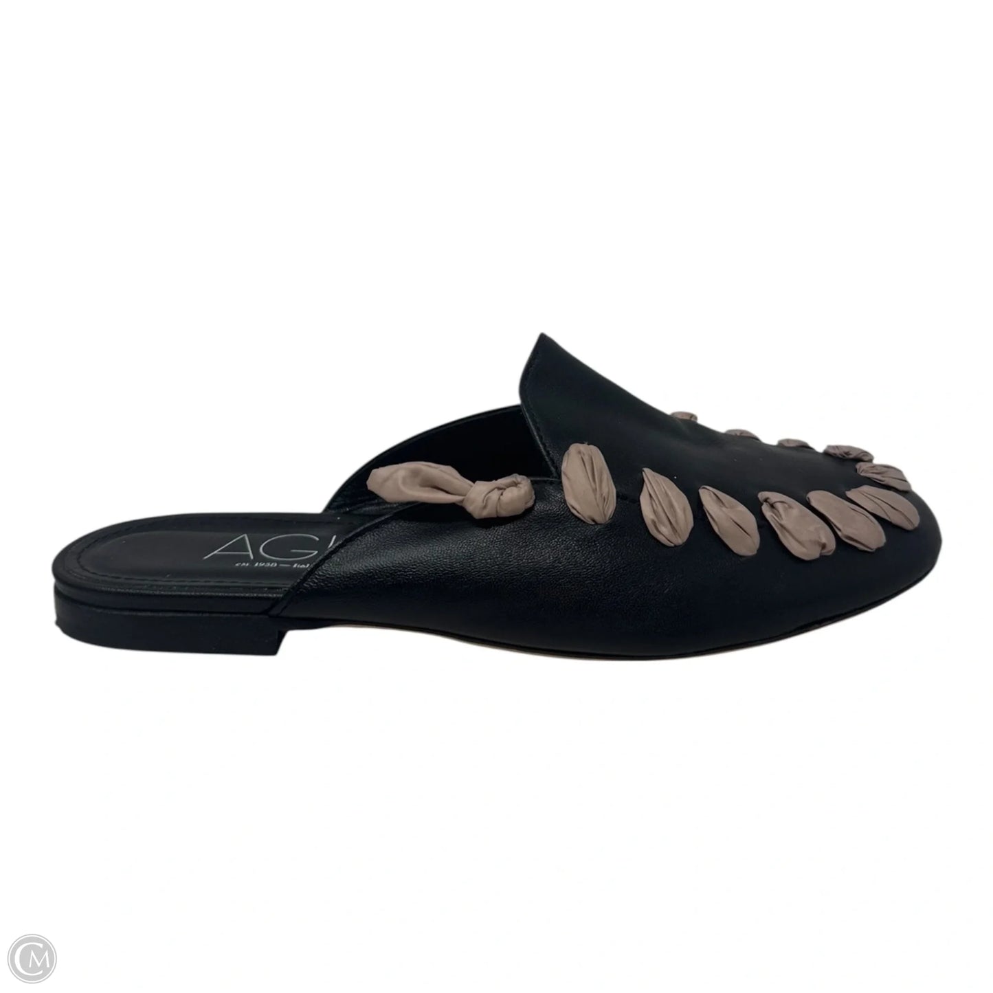 Ribbon Mules Shoes Flats By Agl In Black, Size: 8.5