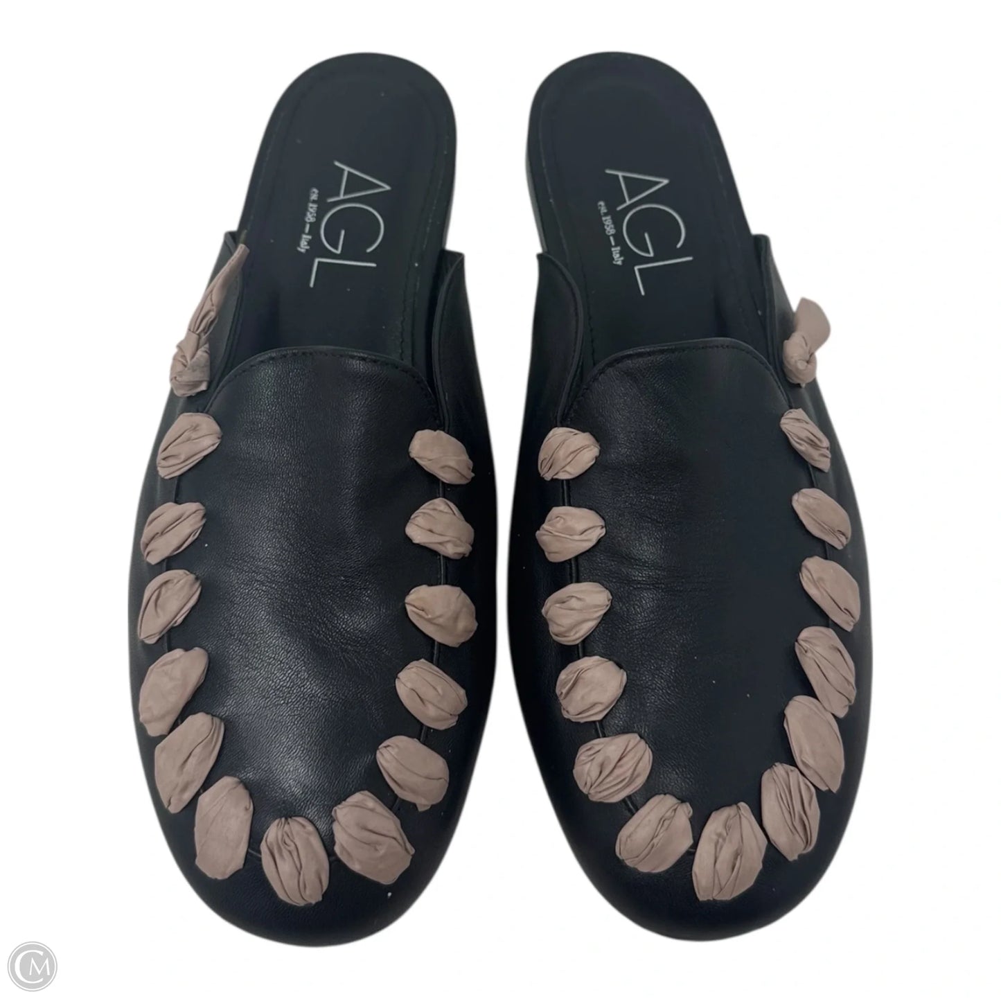 Ribbon Mules Shoes Flats By Agl In Black, Size: 8.5