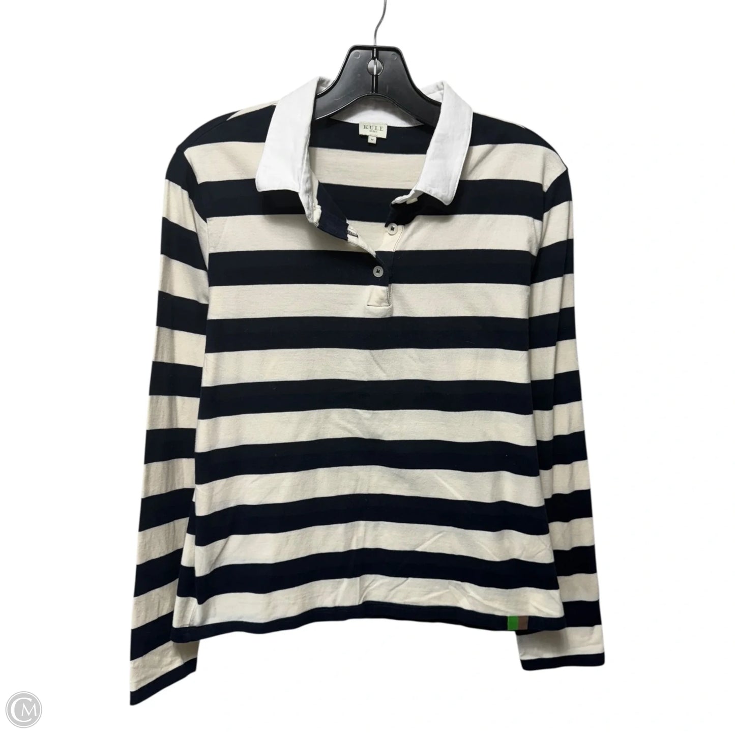 Collared Top Long Sleeve By Kule In Striped Pattern, Size: M
