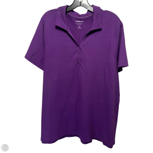 Top Short Sleeve By Croft And Barrow In Purple, Size: 2x
