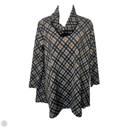 Tunic 3/4 Sleeve By John Mark In Black & Gold, Size: S