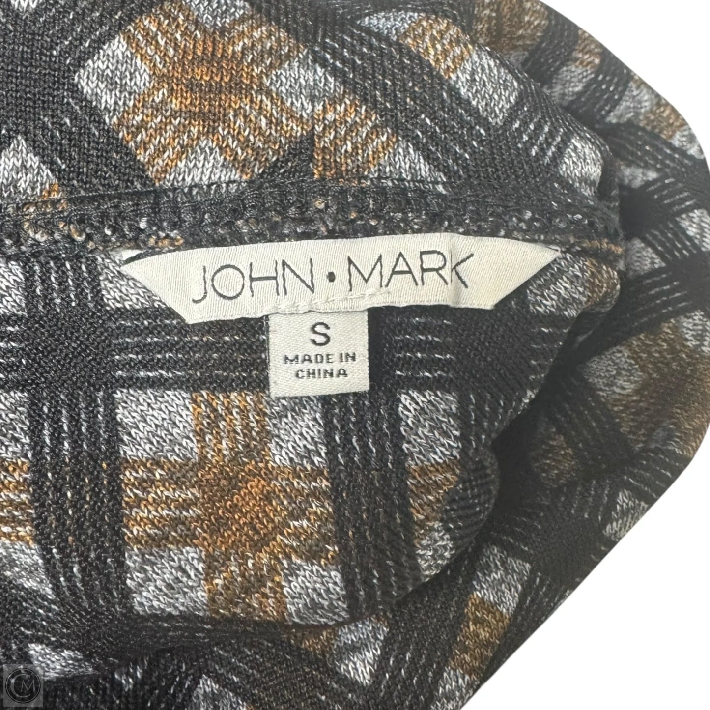 Tunic 3/4 Sleeve By John Mark In Black & Gold, Size: S