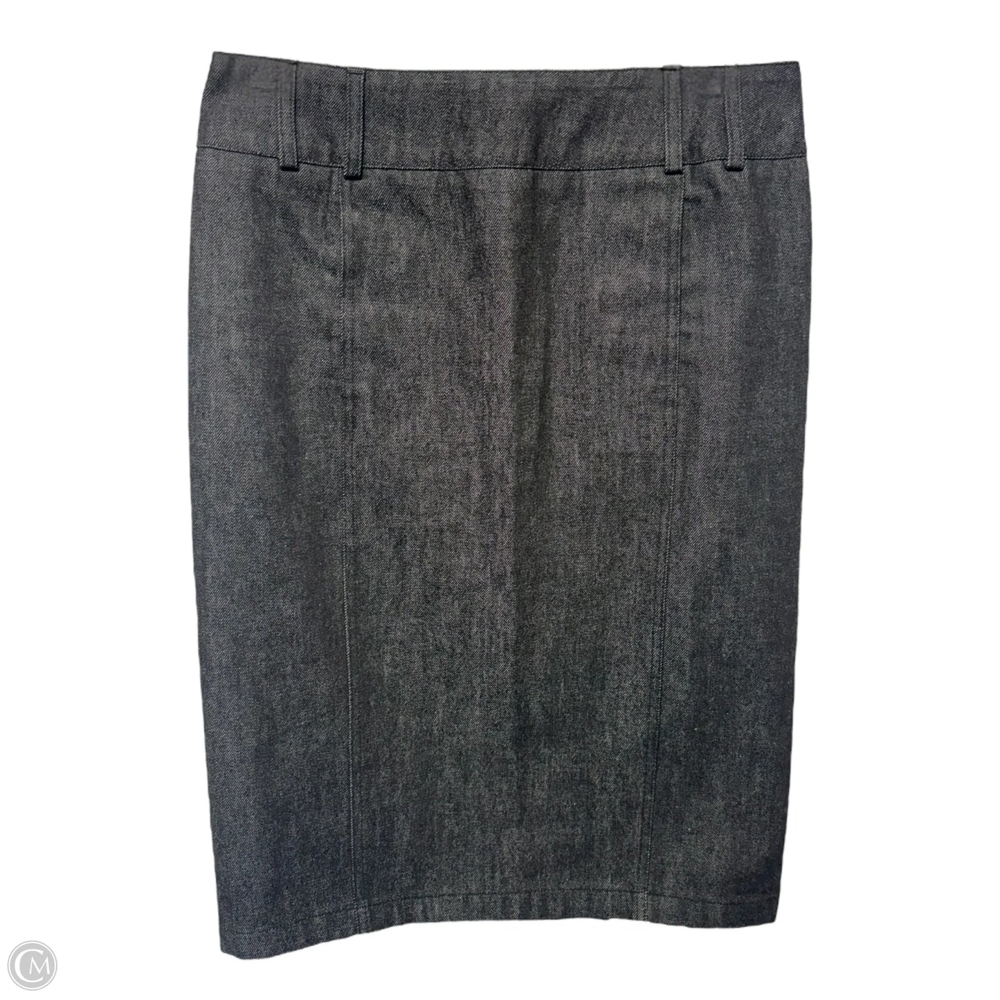 Denim Midi Skirt Luxury Designer By Gucci In Grey, Size: 6 (40)