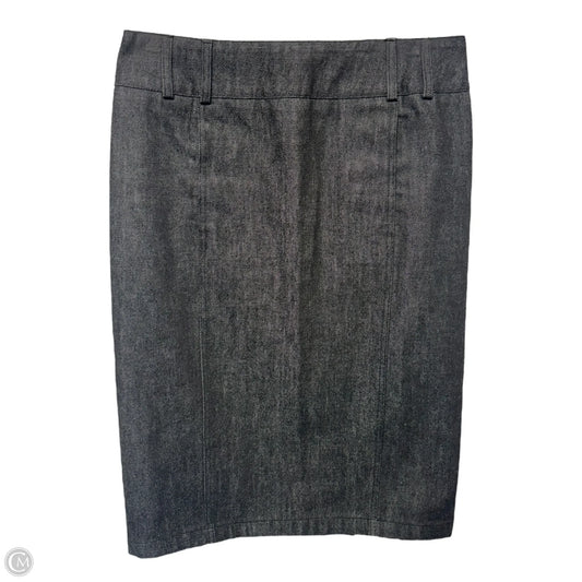Denim Midi Skirt Luxury Designer By Gucci In Grey, Size: 6 (40)