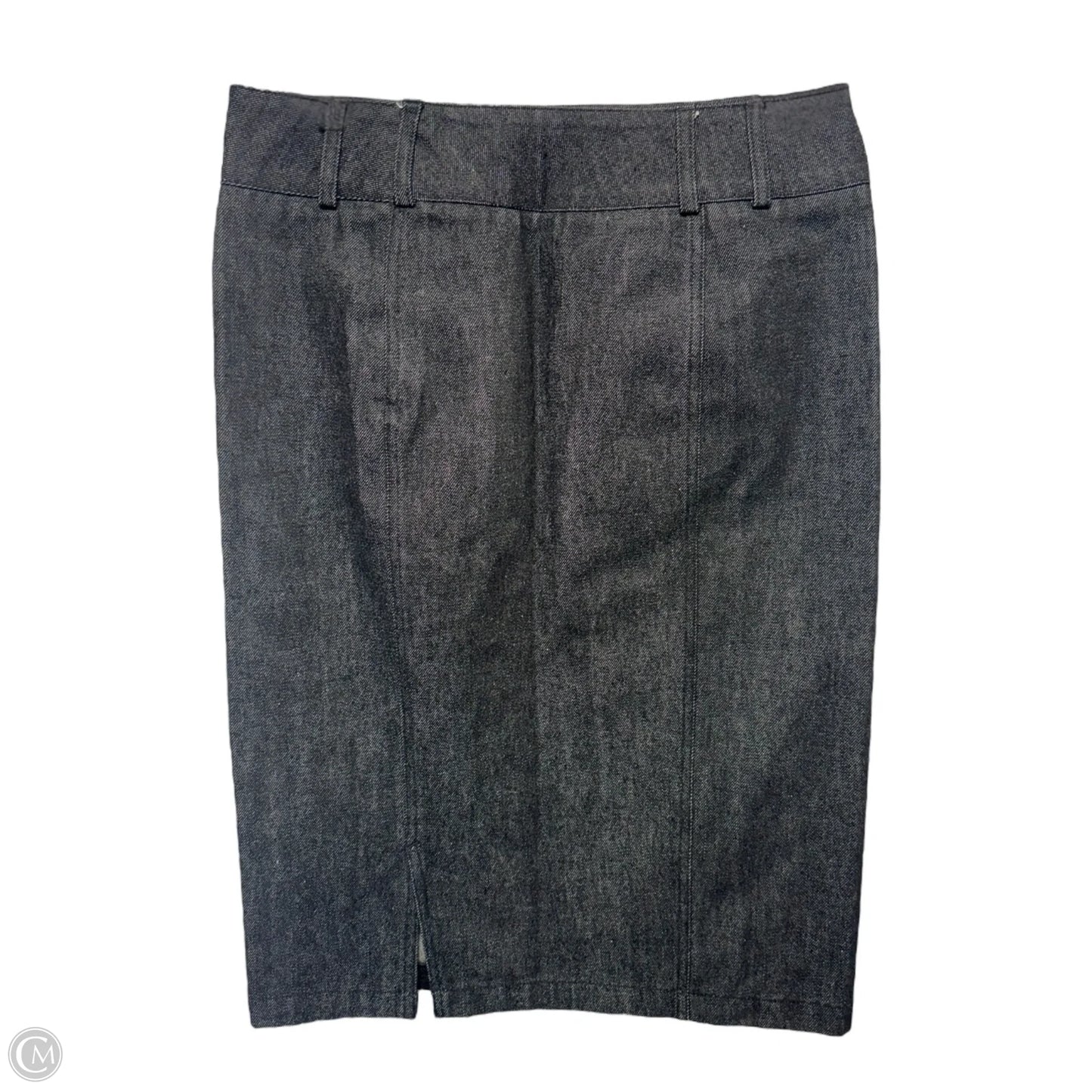 Denim Midi Skirt Luxury Designer By Gucci In Grey, Size: 6 (40)