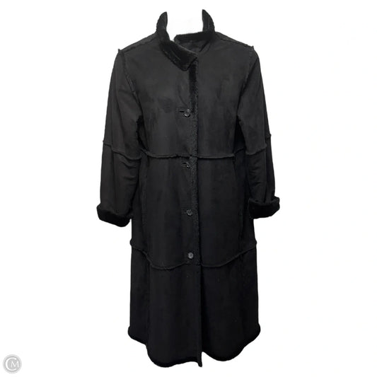Coat Faux Fur & Sherpa By Anne Klein In Black, Size: M