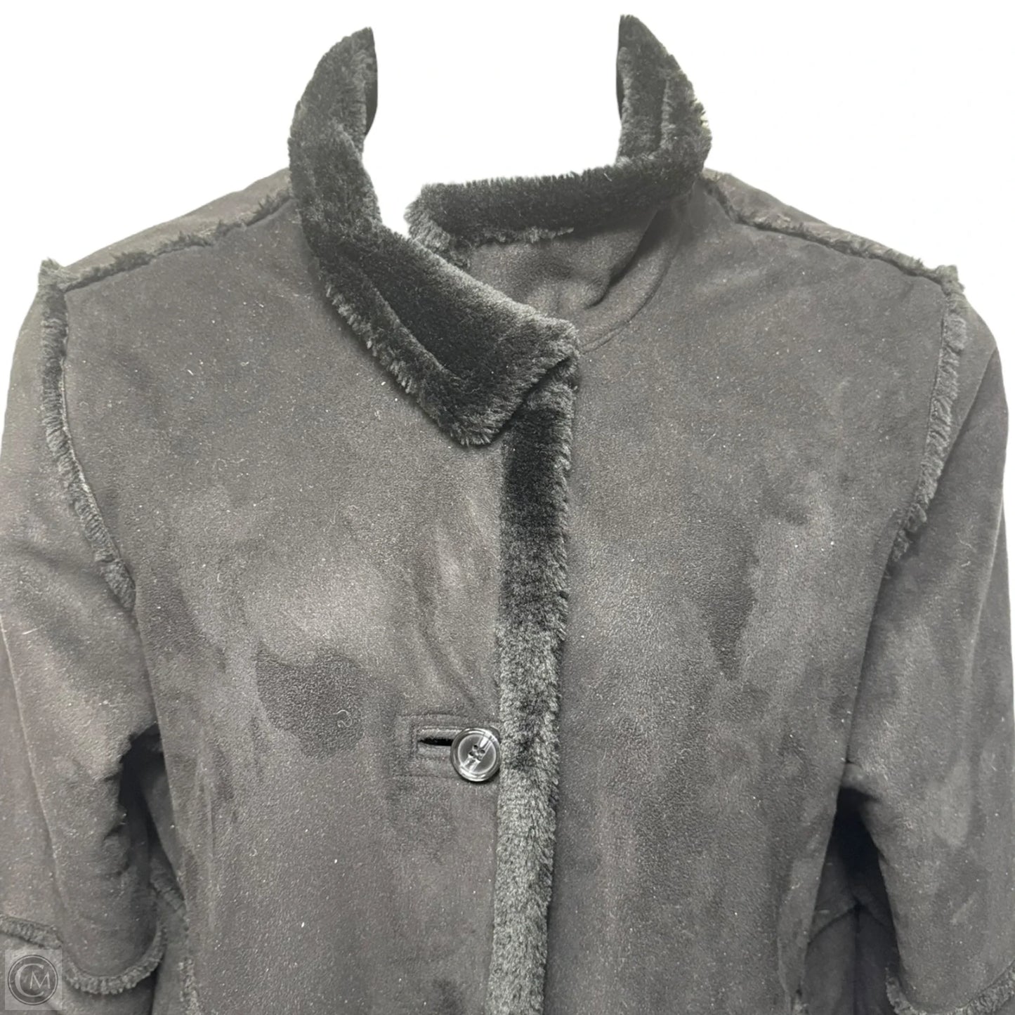 Coat Faux Fur & Sherpa By Anne Klein In Black, Size: M