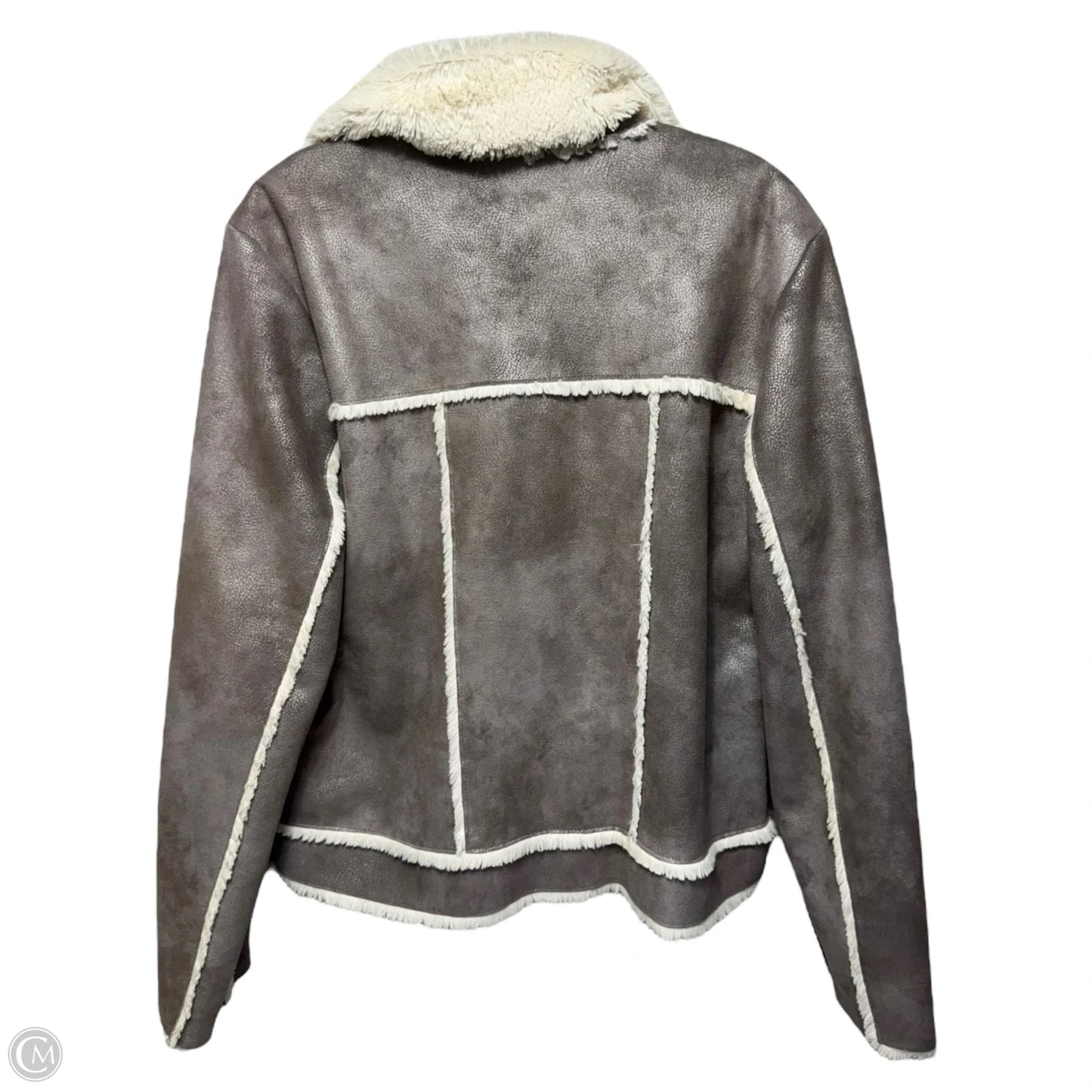 Jacket Faux Fur & Sherpa By Peck And Peck In Taupe, Size: S