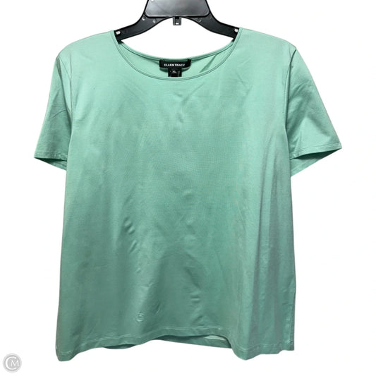 Silk Blend Top Short Sleeve By Ellen Tracy In Azure, Size: Xl