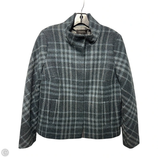 Wool Blend Jacket By Talbots In Plaid Pattern, Size: 10