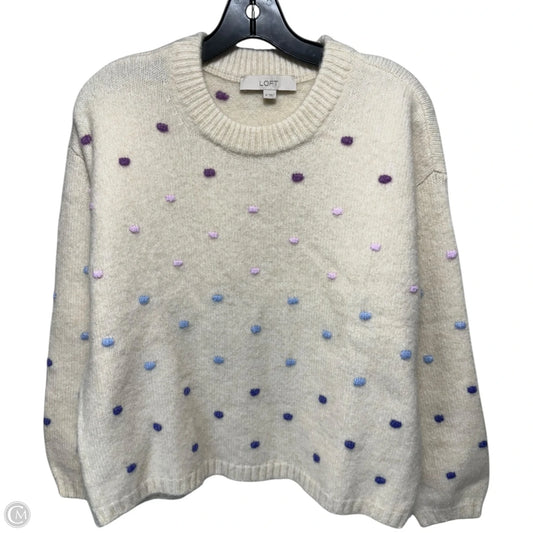Sweater By Loft In Cream, Size: M