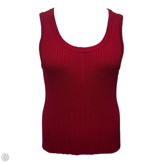 Top Sleeveless By St John Knits In Red, Size: M